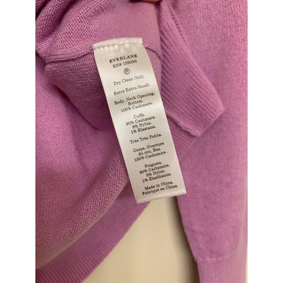 Everlane 100% Cashmere Mauve Pink V-neck Sweater XXS NWT - Picture 6 of 9